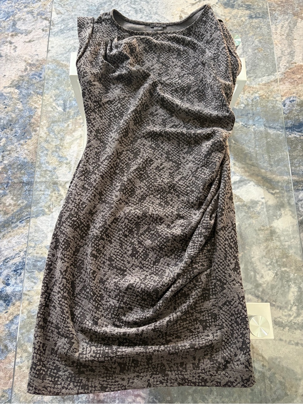 Ann Taylor Gray Textured Midi Sheath Dress